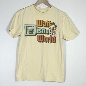 Disney Womens Walt Disney World Retro Graphic T Shirt Size S Beige Mickey Mouse